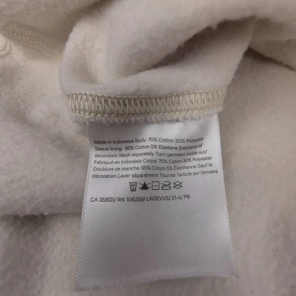 LULULEMON Braided Sleeve Pullover White Opal Fleece Sweatshirt Athleisure Lounge